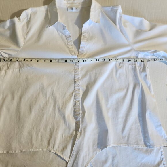 Habitat Clothes To Live In Size XL White V-Neck Button Down Tie Knot Front Top - Picture 13 of 16